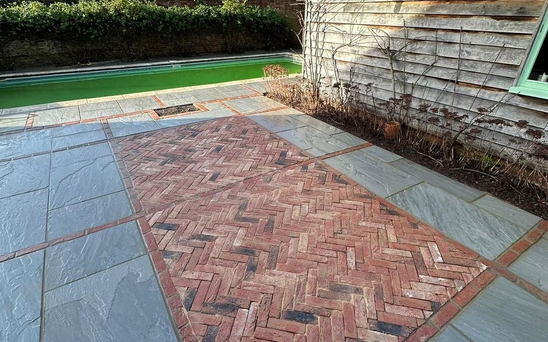 Sandstone with Herringbone Bricks